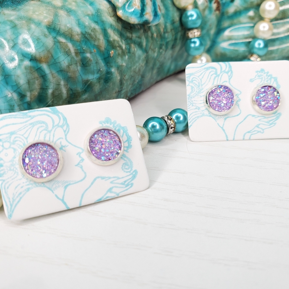 Itty Bitty Lilac Purple Flat Back Studs